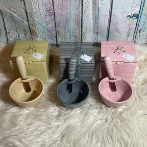 Temptations Set of 3 Striped Bowl & Spreader Sets